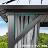 image:imageYITAHOME 10x10ft Gazebo Double Roof Hardtop with Nettings and Curtains Heavy Duty Galvanized Steel Outdoor Vertical Stripes Roof for Patio Backyard Deck Lawns BrownGray