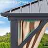 image:imageYITAHOME 10x10ft Gazebo Double Roof Hardtop with Nettings and Curtains Heavy Duty Galvanized Steel Outdoor Vertical Stripes Roof for Patio Backyard Deck Lawns BrownBrown