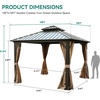 image:imageYITAHOME 10x10ft Gazebo Double Roof Hardtop with Nettings and Curtains Heavy Duty Galvanized Steel Outdoor Vertical Stripes Roof for Patio Backyard Deck Lawns BrownBronze