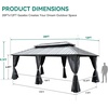 image:imageYITAHOME 10x10ft Gazebo Double Roof Hardtop with Nettings and Curtains Heavy Duty Galvanized Steel Outdoor Vertical Stripes Roof for Patio Backyard Deck Lawns BrownGray