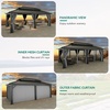 image:imageYITAHOME 10x10ft Gazebo Double Roof Hardtop with Nettings and Curtains Heavy Duty Galvanized Steel Outdoor Vertical Stripes Roof for Patio Backyard Deck Lawns BrownGray
