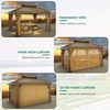 image:imageYITAHOME 10x10ft Hardtop Gazebo with Nettings and Curtains Heavy Duty Double Roof Galvanized Steel Outdoor Combined of Horizontal Vertical Stripes Roof for Patio Backyard Deck Lawn BronzeBronze
