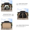 image:imageYITAHOME 10x10ft Hardtop Gazebo with Nettings and Curtains Heavy Duty Double Roof Galvanized Steel Outdoor Combined of Horizontal Vertical Stripes Roof for Patio Backyard Deck Lawn BronzeBrown