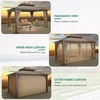 image:imageYITAHOME 10x10ft Hardtop Gazebo with Nettings and Curtains Heavy Duty Double Roof Galvanized Steel Outdoor Combined of Horizontal Vertical Stripes Roof for Patio Backyard Deck Lawn BronzeBronze