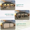 image:imageYITAHOME 10x10ft Hardtop Gazebo with Nettings and Curtains Heavy Duty Double Roof Galvanized Steel Outdoor Combined of Horizontal Vertical Stripes Roof for Patio Backyard Deck Lawn BronzeBrown