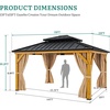 image:imageYITAHOME 10x10ft Hardtop Gazebo with Nettings and Curtains Heavy Duty Double Roof Galvanized Steel Outdoor Combined of Horizontal Vertical Stripes Roof for Patio Backyard Deck Lawn BronzeYellow