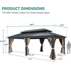 image:imageYITAHOME 10x10ft Hardtop Gazebo with Nettings and Curtains Heavy Duty Double Roof Galvanized Steel Outdoor Combined of Horizontal Vertical Stripes Roof for Patio Backyard Deck Lawn BronzeBrown