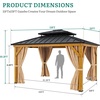 image:imageYITAHOME 10x10ft Hardtop Gazebo with Nettings and Curtains Heavy Duty Double Roof Galvanized Steel Outdoor Combined of Horizontal Vertical Stripes Roof for Patio Backyard Deck Lawn BronzeYellow