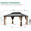 image:imageYITAHOME 10x10ft Hardtop Gazebo with Nettings and Curtains Heavy Duty Double Roof Galvanized Steel Outdoor Combined of Horizontal Vertical Stripes Roof for Patio Backyard Deck Lawn BronzeBrown