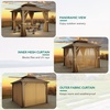 image:imageYITAHOME 10x10ft Hardtop Gazebo with Nettings and Curtains Heavy Duty Double Roof Galvanized Steel Outdoor Combined of Horizontal Vertical Stripes Roof for Patio Backyard Deck Lawn BronzeBronze