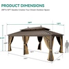 image:imageYITAHOME 10x10ft Hardtop Gazebo with Nettings and Curtains Heavy Duty Double Roof Galvanized Steel Outdoor Combined of Horizontal Vertical Stripes Roof for Patio Backyard Deck Lawn BronzeBronze