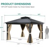 image:imageYITAHOME 10x10ft Hardtop Gazebo with Nettings and Curtains Heavy Duty Double Roof Galvanized Steel Outdoor Combined of Horizontal Vertical Stripes Roof for Patio Backyard Deck Lawn BronzeBrown