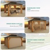 image:imageYITAHOME 10x10ft Hardtop Gazebo with Nettings and Curtains Heavy Duty Double Roof Galvanized Steel Outdoor Combined of Horizontal Vertical Stripes Roof for Patio Backyard Deck Lawn BronzeYellow