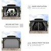 image:imageYITAHOME 10x10ft Hardtop Gazebo with Nettings and Curtains Heavy Duty Double Roof Galvanized Steel Outdoor Combined of Horizontal Vertical Stripes Roof for Patio Backyard Deck Lawn BronzeGray