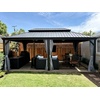 image:imageYITAHOME 10x10ft Hardtop Gazebo with Nettings and Curtains Heavy Duty Double Roof Galvanized Steel Outdoor Combined of Horizontal Vertical Stripes Roof for Patio Backyard Deck Lawn BronzeGray