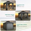 image:imageYITAHOME 10x10ft Hardtop Gazebo with Nettings and Curtains Heavy Duty Double Roof Galvanized Steel Outdoor Combined of Horizontal Vertical Stripes Roof for Patio Backyard Deck Lawn BronzeGray