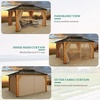 image:imageYITAHOME 10x10ft Hardtop Gazebo with Nettings and Curtains Heavy Duty Double Roof Galvanized Steel Outdoor Combined of Horizontal Vertical Stripes Roof for Patio Backyard Deck Lawn BronzeYellow