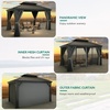 image:imageYITAHOME 10x10ft Hardtop Gazebo with Nettings and Curtains Heavy Duty Double Roof Galvanized Steel Outdoor Combined of Horizontal Vertical Stripes Roof for Patio Backyard Deck Lawn BronzeGray