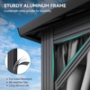 image:imageYITAHOME 10x10ft Hardtop Gazebo with Nettings and Curtains Heavy Duty Double Roof Galvanized Steel Outdoor Combined of Horizontal Vertical Stripes Roof for Patio Backyard Deck Lawn BronzeGray