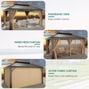 image:imageYITAHOME 10x10ft Hardtop Gazebo with Nettings and Curtains Heavy Duty Double Roof Galvanized Steel Outdoor Combined of Horizontal Vertical Stripes Roof for Patio Backyard Deck Lawn BronzeBrown