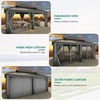image:imageYITAHOME 10x10ft Hardtop Gazebo with Nettings and Curtains Heavy Duty Double Roof Galvanized Steel Outdoor Combined of Horizontal Vertical Stripes Roof for Patio Backyard Deck Lawn BronzeGray
