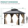 image:imageYITAHOME 10x10ft Hardtop Gazebo with Nettings and Curtains Heavy Duty Double Roof Galvanized Steel Outdoor Combined of Horizontal Vertical Stripes Roof for Patio Backyard Deck Lawn BronzeBrown