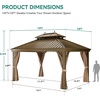 image:imageYITAHOME 10x10ft Hardtop Gazebo with Nettings and Curtains Heavy Duty Double Roof Galvanized Steel Outdoor Combined of Horizontal Vertical Stripes Roof for Patio Backyard Deck Lawn BronzeBronze