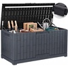 image:imageYITAHOME 31 Gallon Outdoor Storage Box Resin Deck Box and Waterproof Package Delivery Box for Gardening Tools Pool Supplies Patio Furniture Lockable BlackDark Gray