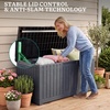 image:imageYITAHOME 31 Gallon Outdoor Storage Box Resin Deck Box and Waterproof Package Delivery Box for Gardening Tools Pool Supplies Patio Furniture Lockable BlackDark Gray