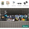 image:imageYITAHOME 31 Gallon Outdoor Storage Box Resin Deck Box and Waterproof Package Delivery Box for Gardening Tools Pool Supplies Patio Furniture Lockable BlackTaupe