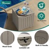 image:imageYITAHOME 31 Gallon Outdoor Storage Box Resin Deck Box and Waterproof Package Delivery Box for Gardening Tools Pool Supplies Patio Furniture Lockable BlackTaupe