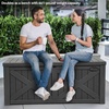 image:imageYITAHOME 31 Gallon Outdoor Storage Box Resin Deck Box and Waterproof Package Delivery Box for Gardening Tools Pool Supplies Patio Furniture Lockable BlackDark Gray