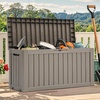image:imageYITAHOME 31 Gallon Outdoor Storage Box Resin Deck Box and Waterproof Package Delivery Box for Gardening Tools Pool Supplies Patio Furniture Lockable BlackTaupe