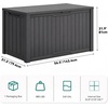 image:imageYITAHOME 31 Gallon Outdoor Storage Box Resin Deck Box and Waterproof Package Delivery Box for Gardening Tools Pool Supplies Patio Furniture Lockable BlackDark Gray