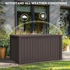 image:imageYITAHOME 31 Gallon Outdoor Storage Box Resin Deck Box and Waterproof Package Delivery Box for Gardening Tools Pool Supplies Patio Furniture Lockable BlackDark Brown