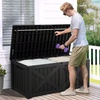 image:imageYITAHOME 31 Gallon Outdoor Storage Box Resin Deck Box and Waterproof Package Delivery Box for Gardening Tools Pool Supplies Patio Furniture Lockable BlackBlack