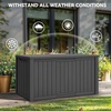 image:imageYITAHOME 31 Gallon Outdoor Storage Box Resin Deck Box and Waterproof Package Delivery Box for Gardening Tools Pool Supplies Patio Furniture Lockable BlackDark Gray