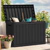 image:imageYITAHOME 31 Gallon Outdoor Storage Box Resin Deck Box and Waterproof Package Delivery Box for Gardening Tools Pool Supplies Patio Furniture Lockable BlackBlack