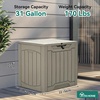 image:imageYITAHOME 31 Gallon Outdoor Storage Box Resin Deck Box and Waterproof Package Delivery Box for Gardening Tools Pool Supplies Patio Furniture Lockable BlackTaupe