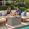 image:imageYITAHOME 31 Gallon Outdoor Storage Box Resin Deck Box and Waterproof Package Delivery Box for Gardening Tools Pool Supplies Patio Furniture Lockable BlackTaupe