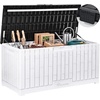 image:imageYITAHOME 31 Gallon Outdoor Storage Box Resin Deck Box and Waterproof Package Delivery Box for Gardening Tools Pool Supplies Patio Furniture Lockable BlackBlackWhite