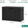 image:imageYITAHOME 31 Gallon Outdoor Storage Box Resin Deck Box and Waterproof Package Delivery Box for Gardening Tools Pool Supplies Patio Furniture Lockable BlackBlack