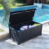 image:imageYITAHOME 31 Gallon Outdoor Storage Box Resin Deck Box and Waterproof Package Delivery Box for Gardening Tools Pool Supplies Patio Furniture Lockable BlackBlack