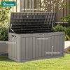 image:imageYITAHOME 31 Gallon Outdoor Storage Box Resin Deck Box and Waterproof Package Delivery Box for Gardening Tools Pool Supplies Patio Furniture Lockable BlackTaupe