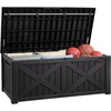image:imageYITAHOME 31 Gallon Outdoor Storage Box Resin Deck Box and Waterproof Package Delivery Box for Gardening Tools Pool Supplies Patio Furniture Lockable BlackBlack