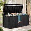 image:imageYITAHOME 31 Gallon Outdoor Storage Box Resin Deck Box and Waterproof Package Delivery Box for Gardening Tools Pool Supplies Patio Furniture Lockable BlackBlack