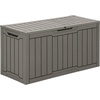 image:imageYITAHOME 31 Gallon Outdoor Storage Box Resin Deck Box and Waterproof Package Delivery Box for Gardening Tools Pool Supplies Patio Furniture Lockable BlackTaupe