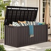 image:imageYITAHOME 31 Gallon Outdoor Storage Box Resin Deck Box and Waterproof Package Delivery Box for Gardening Tools Pool Supplies Patio Furniture Lockable BlackDark Brown