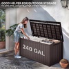 image:imageYITAHOME 31 Gallon Outdoor Storage Box Resin Deck Box and Waterproof Package Delivery Box for Gardening Tools Pool Supplies Patio Furniture Lockable BlackDark Brown