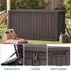 image:imageYITAHOME 31 Gallon Outdoor Storage Box Resin Deck Box and Waterproof Package Delivery Box for Gardening Tools Pool Supplies Patio Furniture Lockable BlackDark Brown